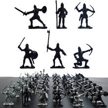 60pcs/set Ornaments Children Gift Kids Medieval War Free Standing Toy Military Figures Model Ancient Soldier Knight Static Toy 2024 - buy cheap