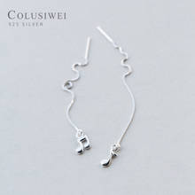 Colusiwei Cute Notes. Long Chain Tassel Dangle Earrings for Women Girls Real Sterling Silver 925 Fashion Ear Fine Jewelry 2024 - buy cheap