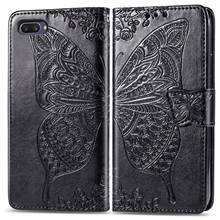 Cute Butterfly Case for Oppo A3s (6.2in) CPH1803 CPH1805 Cover Flip Leather Wallet Book Black Phone Bag BBK 1805 AX5B OPPOA3s 2024 - buy cheap