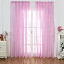 Romantic Glitter Silver Star Foil Sheer Curtains Grommets Window Treatment For Living Room Bedroom Decoration 2024 - buy cheap