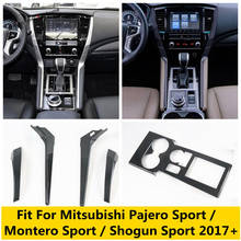 Cubierta de Panel de Cambio de marchas, embellecedor Interior de fibra de carbono para Mitsubishi Pajero Sport / Montero Sport / Shogun Sport 2017 - 2021 2024 - compra barato