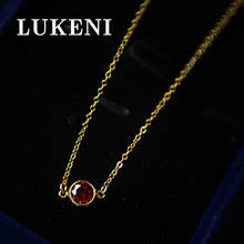 New Fashion Women Necklace 14k Gold Red Garnet Necklace Roman Long Necklace Jewelry Lady Wedding Engagement Jewelry Necklace 2024 - buy cheap