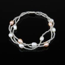 Trendy Natural Freshwater Pearl Bracelet Charms Bangles Pearl Warp Beads Bracelets For Women Cuff Bangle Jewelry Party Gift 2024 - buy cheap