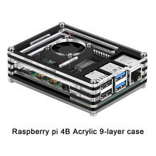 Raspberry pi 4B чехол, новинка, для возраста от 9 слоев чехол предназначен для Raspberry Pi 4 модели B 2024 - купить недорого