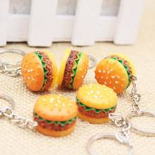 Cartoon Mini Hamburger Keychain Simulation Food Bag Pendant Creative Resin Key Ring Men Women Christmas Birthday Gift Trinket 2024 - buy cheap