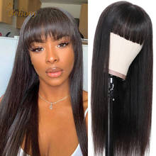 Long Straight Synthetic Wig with Bangs for White/Black Women Nature Black Pink Blue 613 Wigs Cosplay Female Hair Wig 2024 - buy cheap