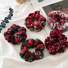 New arrival Fashion women Lovely satin Hair bands Christmas Colorful Hair Scrunchies   Ponytail Holder Hair Tie Accessories 2024 - buy cheap