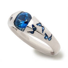 Новинка, роскошное изысканное кольцо с геометрическим рисунком в виде голубой бабочки 2024 - купить недорого