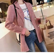 New Fashion Business Plaid Suits Women Work Office Ladies Long Sleeve Spring Blazer 2024 - buy cheap