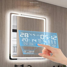 Espejo de baño Rectangular, espejo de maquillaje inteligente con Bluetooth, LED de tres colores de alta calidad, 60x80cm, 50x70cm, 70x90cm 2024 - compra barato