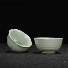 Xícara de chá de cerâmica estilo chinês 4 segundos rússia, forno requintado pequeno, tigela de chá artesanal de porcelana acessórios conjunto de chá mestre 2024 - compre barato