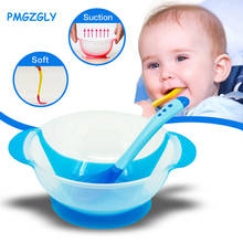 Children's Tableware Baby Learning Dishes With Suction Cup Assist Food Bowl Temperature Sensing Spoon Baby Feeding Bowl Safebow 2024 - buy cheap