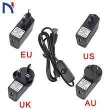 Fuente de alimentación de 5V y 2.5A para Raspberry Pi 3, enchufe de la UE, EE. UU., Reino Unido, AU, botón de interruptor, adaptador de cargador de corriente Micro USB y Cable 2024 - compra barato