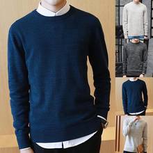 Suéter informal de cuello alto para hombre, Jersey ajustado de manga larga, tejido, de punto, Color sólido 2024 - compra barato