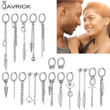 20 Pcs Cool Stainless Steel Huggie Hinged Hoop Earrings Kpop Hoop Dangle Earrings for Women Men Fashion Jewelry 2024 - buy cheap