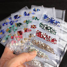 1 paquete de 6 colores de diamantes de imitación para uñas de fondo plano, gemas de cristal de varios tamaños, accesorios de decoración 3D para manicura 2024 - compra barato