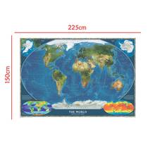 Non-woven Spray World Map 150x225cm The World Satellite Map with Flag and Surface Temperature Map 2024 - buy cheap