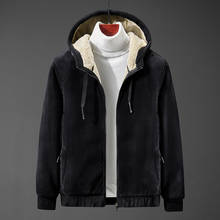 Casacos de inverno masculinos de lã, jaquetas quentes e grossas para homens, casaco casual com zíper e capuz, plus size 8xl 2024 - compre barato