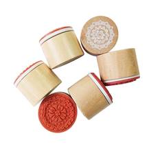 24pcs/lot retro wooden rubber stamp floral flower pattern round series diy stamps student prize promotional gift stationery 2024 - buy cheap