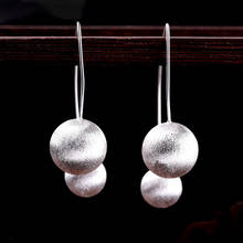 Bocaixa brincos de prata s925, joias elegantes e generosas para mulheres, bola escovada 2024 - compre barato