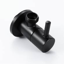 Válvula de ángulo de latón negro G1/2 ', válvula de parada de agua fría y caliente, válvula de ángulo de entrada de calentador de agua, grifo europeo para baño, 1 ud. 2024 - compra barato