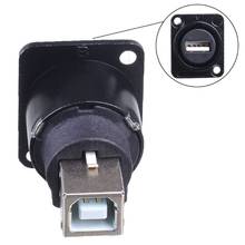 Preto USB Tipo B Tomada Fêmea para USB Tipo A Fêmea Soquete Panel Mount Adapter 2024 - compre barato