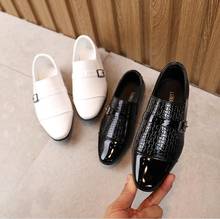 New Spring Boys leather shoes Patent leather Loafers Kids Dress Shoes Hasp Wedding Shoes Baby Boy sandals Black White Large size 2024 - buy cheap