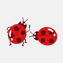 Hot Sell Cartoon Two Cute Seven-spot Ladybugs Decal Car Sticker Motorcycle Stickers Superior Quality Vinyl Decals Anti-UV PVC 2024 - buy cheap