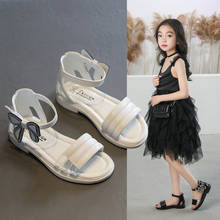 New Summer Girls Sandals Soft Bottom Little Princess Shoes Children's Bow Roman Shoes Baby Princess Peep-Toe Beach Shoes 2024 - buy cheap