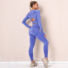 Seamless Sets Women Gym Fitness Clothing Sports Wear Female Workout High Waist Leggings&Long Sleeve Top Suit Tracksuit 2024 - buy cheap