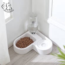 Shuangmao cat food bowl 500ml waterer pet dog alimentador automático fonte de água cães alimentação tigelas kitten eing tray produtos 2024 - compre barato