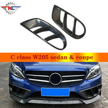 Tampa de fibra de carbono para amortecedor frontal, guarnição para saída de ar, tampa de farol de neblina, para classe c w205 coupe sedan c180 c200 2004-2010 2024 - compre barato