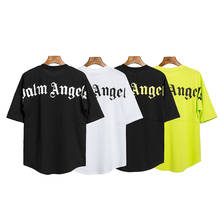 Palm Angels 21SS Letter Logo PA Chic Loose Casual Round Neck Short Sleeve T-shirt Batwing Sleeve Men Women Lovers Couple Style 2024 - купить недорого