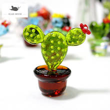 Figuritas de Cactus de cristal de Murano hechas a mano, decoración de Mesa para el hogar, adornos artesanales, coloridos y creativos, regalos de plantas en miniatura para niños 2024 - compra barato