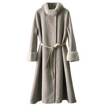 Woolen Coat Women's Winter New Large Size Fashion Mid-Lenth Imitation Mink Collar Temperament Fanshion Was Thinner Woolen Coat 2024 - buy cheap