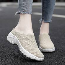 Plataforma de verão feminino chinelos ao ar livre respirável sandálias das senhoras mais tamanho sapatos femininos deslizamento em mocassins sapatos casuais tênis 2024 - compre barato