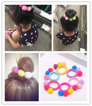 Free shipping winter color ball Children's hairties BB girl's rubber band kid's hair bands Ponytail Holder Hair accessories 2024 - buy cheap