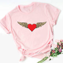 Camiseta con estampado de alas de Ángel del Amor para mujer, remera Harajuku divertida para mujer, camisetas para mujer 2021 2024 - compra barato