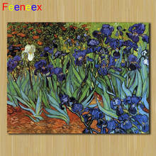 40x30cm pintor van gogh famosa pintura "íris" 5d diy pintura diamante quadrado completo diamante bordado venda strass imagem 2024 - compre barato