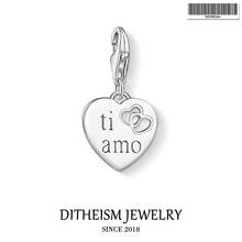 TI AMO Heart Charm Pendant,2019 Fashion Jewelry 925 Sterling Silver Romantic Love Gift For Women Men Fit Bracelet Necklace 2024 - buy cheap