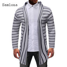 Suéter moderno masculino com listras, blusão de malha estilo punk para homens, roupa quente de inverno 2020 2024 - compre barato