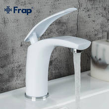 Frap New Basin Faucet Water Tap Bathroom Faucet Solid White Brass Cold & Hot Water Single Handle Water Sink Tap Mixer Y10044 2024 - buy cheap