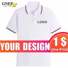Summer Men's Short Sleeve Polo Shirt Print Logo Cheap Solid Color Lapel Workwear Outdoor Casual Breathable Top GNEP2020 Custom 2024 - buy cheap