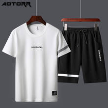 Fashion Mens Sportswear Solid Color Casual Sports Sets Men Summer 2022 O-neck Running Breathable Short Sleeve 2 Piece Suit Men 2024 - buy cheap