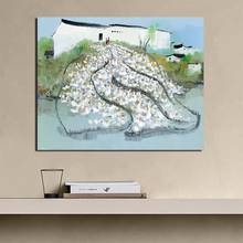 Wu Guanzhong-papel tapiz para pared, arte en lienzo, impresiones de carteles, pintura moderna, imágenes de pared para sala de estar, decoración del hogar, obra de arte 2024 - compra barato