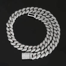 18mm wide Hip Hop Bling Ice Out Full CZ Stone Round Cuban Miami Link Chain Necklace for Men Rapper Jewelry Drop Shipping 2024 - buy cheap