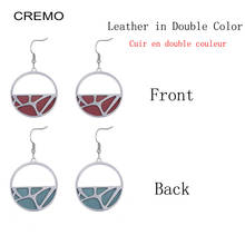 Cremo Stainless Steel Drop Hanging Fan Pendant Earrings for Women  Leather Dangle Hoop Argent finish Earrings Jewelry 2024 - buy cheap
