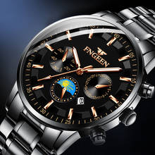 Relógio fngeen masculino de aço inoxidável, relógio de quartzo de marca luxuosa para homens de negócios, relógio à prova d'água 2024 - compre barato