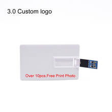 Custom LOGO White Credit Card USB 3.0 Memory Stick USB Flash Drive 64gb Pendrive 8GB 16GB 32GB Pen drive(Over 10pcs Free Logo) 2024 - buy cheap