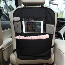 Organizador de asiento trasero de coche, almacenamiento de asiento delantero, bolsa de bolsillo para niños, Kick Mat de viaje automático 2024 - compra barato